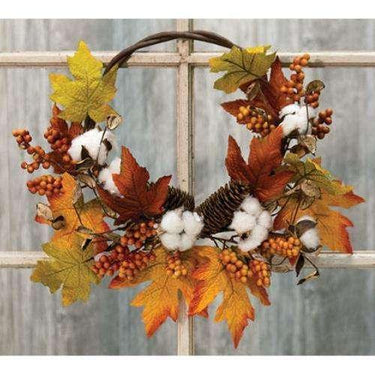 Country Autumn Harvest Half Wreath - The Fox Decor
